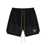 Rhude Shorts Letter Embroidered Sports Casual Beach Shorts