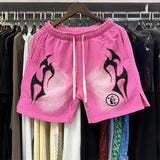Hellstar Shorts simple mud print washed old loose casual shorts