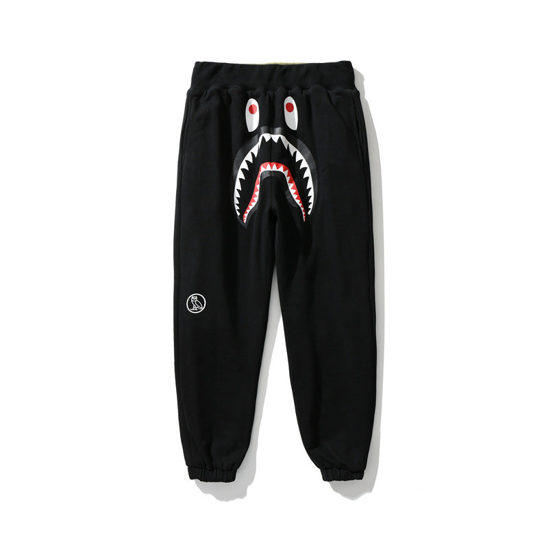 Bathing Ape Pant joint shark camouflage print double-sided sweatpants casual pants