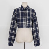 Women Sun Protection Shirt Plaid Short Shirt Coat