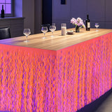 Themed Party Supplies Macaron Tinsel Table Skirt – Fluorescent Theme Party Fringe Table Decoration