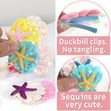 Themed Party Supplies Cartoon Seashell & Starfish Hair Clips – Ocean Theme Birthday Party Accessories