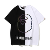 Bathing Ape T Shirt Summer Ape Man Color Changing Reflective Printing Short Sleeve T-Shirt