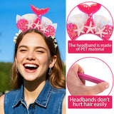 Themed Party Supplies Mermaid Sequin Headband – Ocean Theme Kids Party Costume with Fish Tail, Starfish & Shell