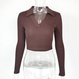 Women Tops Fashion Breathable Long Sleeves Top (ZJ0415)
