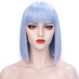 Women's Wigs Heat-Resistant Straight Bob Wig (12inch) - Colorful Festival Wig