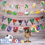 Themed Party Supplies UEFA Euro Cup Football Bunting Banner – Bar & Club Decorations, Party Garland for Fans