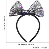 Halloween headband Halloween LED Headband – Tulle Bow with Glowing Skull & Ghost Lights