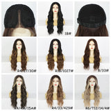 Women'S Wigs Silicone Mesh Lace gradual change Water ripple Long curly hair T Part Chemical fiber Headgear wigs