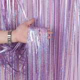 Themed Party Supplies Wicked Witch Theme Party Decorations – Pink & Green Laser Foil Fringe Curtains & Tablecloths