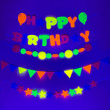 Themed Party Supplies Glowing HAPPY BIRTHDAY Felt Banner – Party Garland Decoration