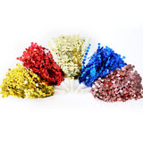 Themed Party Supplies Cheer Pom Pom with Stick Handle – Shiny Metallic Ball for Sports Events