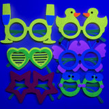 Themed Party Supplies Neon Theme Party Felt Glasses – Kids Birthday Photo Props