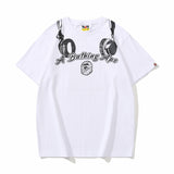 Bathing Ape T Shirt Summer, Ape Man Headphone Letter Print, Short Sleeve T-Shirt
