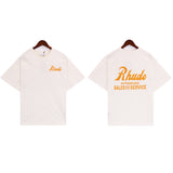 Rhude T Shirt Label Wings Alphabet Earth Print Short Sleeve T-Shirt
