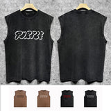 Purple Brand Distressed Tank T Shirts Distressed Sleeveless T-shirt Vest