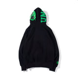 Bathing Ape Hoodie Camouflage Shark Jacket Men's Autumn and Winter Cardigan Zipper Embroidered Hooded Sweater