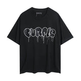 Purple Brand T Shirts Purple Micro Label Melted Letter Print Short Sleeve T-Shirt