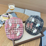 Y2k hot girl hat heavy industry pink three bears cartoon bowsgrids beret