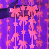 Themed Party  Supplies Fluorescent Macaron Bow Fringe Curtain
