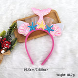 Themed Party Supplies Mermaid Sequin Headband – Ocean Theme Kids Party Costume with Fish Tail, Starfish & Shell
