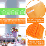 Themed Party Supplies 30×300cm Neon Fringe Banner – Macaron Color Tinsel Curtain PET Garland for Kids Birthday Party