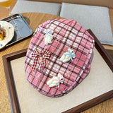Y2k hot girl hat heavy industry pink three bears cartoon bowsgrids beret