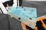 Off White Jacket Spring OW Skull Decal Woolen Splicing Leather Sleeve Heavy Industry Embroidered Jacket