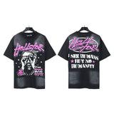 Hellstar T Shirts & Shorts Washing Print Short Sleeve T-Shirt Shorts Summer