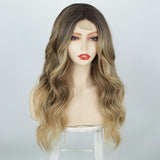 Women's Wigs Middle Part Lace Front Gradual Long Curly Synthetic Wig