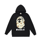 Bathing Ape Hoodie Autumn/Winter Letter Print Loose Hoodie Pullover Ape Sweater