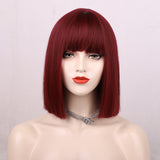 Women's Wigs Heat-Resistant Straight Bob Wig (12inch) - Colorful Festival Wig