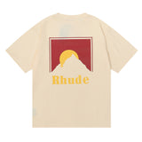 Rhude T Shirt Sunset Design Sense Printed Short Sleeve T-Shirt