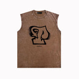 Purple Brand Distressed Tank T Shirts Distressed Sleeveless T-shirt Vest