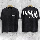 Purple Brand Distressed T Shirts Short Sleeve