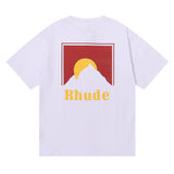 Rhude T Shirt Sunset Design Sense Printed Short Sleeve T-Shirt