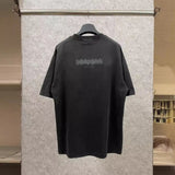 Men T-shirts Summer Paris Seal Printing Washing Water Old Crew Neck T-Shirt