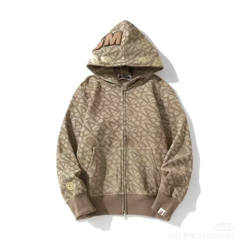 Bathing ape hoode bape sequin printed letters