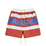 Rhude Shorts Alphabet Striped Casual Shorts Beach Shorts