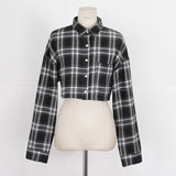 Women Sun Protection Shirt Plaid Short Shirt Coat