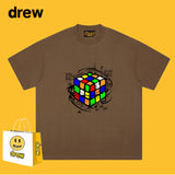 Drew T Shirts Short Sleeve Cube Graffiti Printing