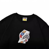 Bathing Ape T Shirt Summer, Shark Hoodie Printed Short Sleeve T-Shirt