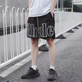 Rhude Shorts3M Reflective Letter Print Tether Elastic Casual Beach Shorts