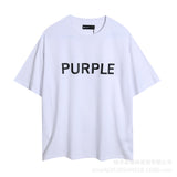 Purple Brand T ShirtsPurple Micro Label Letter Pattern Printed Short Sleeve T-Shirt