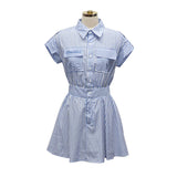 Women Dresses Practice Striped Uniform Dress