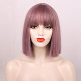Women's Wigs Heat-Resistant Straight Bob Wig (12inch) - Colorful Festival Wig