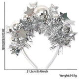 Themed Party Supplies Christmas Colorful Disco Ball Headband – 80s Themed Party Tinsel Hair Accessory
