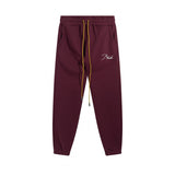 Rhude Pant embroidery slogan logo drawstring casual sports trousers