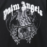 Palm Angels T Shirts Smoke Skull Angel Print Short Sleeve T-Shirt