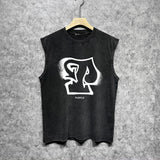 Purple Brand Distressed Tank T Shirts Distressed Sleeveless T-shirt Vest